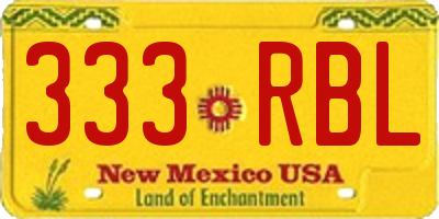 NM license plate 333RBL