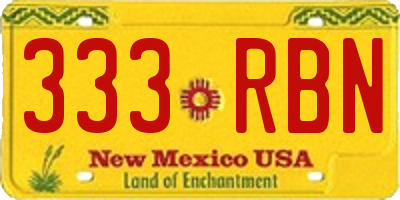 NM license plate 333RBN