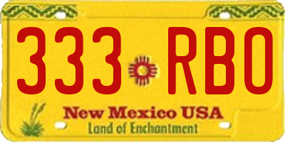 NM license plate 333RBO