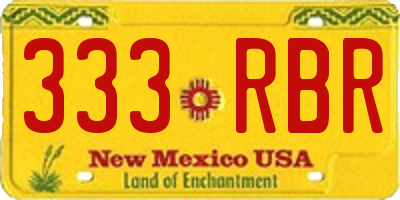 NM license plate 333RBR