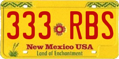 NM license plate 333RBS