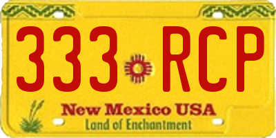 NM license plate 333RCP