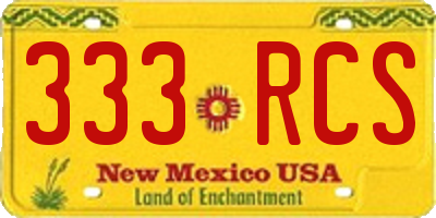 NM license plate 333RCS