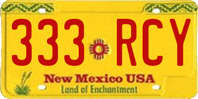 NM license plate 333RCY
