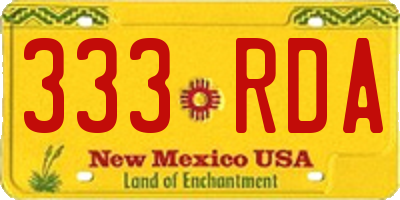 NM license plate 333RDA