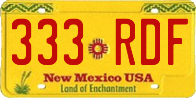 NM license plate 333RDF