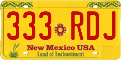 NM license plate 333RDJ