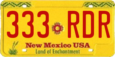 NM license plate 333RDR