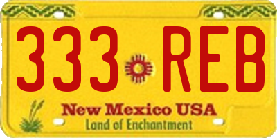 NM license plate 333REB
