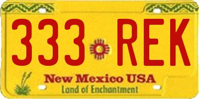 NM license plate 333REK