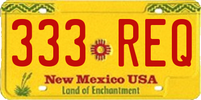 NM license plate 333REQ