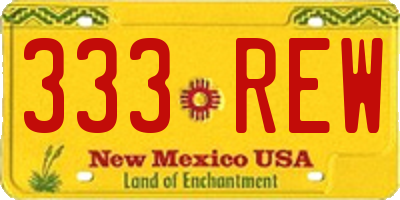 NM license plate 333REW