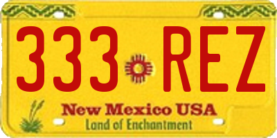 NM license plate 333REZ