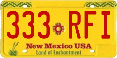 NM license plate 333RFI