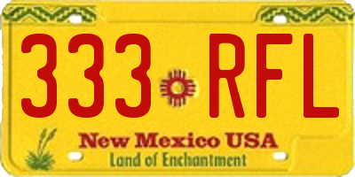 NM license plate 333RFL
