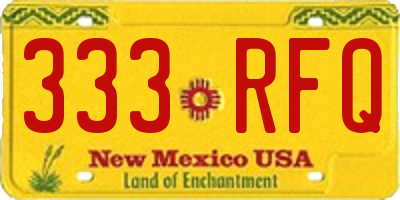 NM license plate 333RFQ