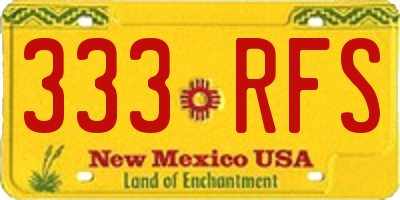 NM license plate 333RFS