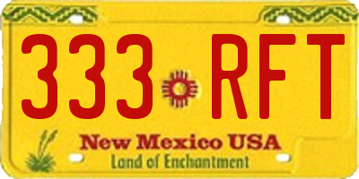 NM license plate 333RFT
