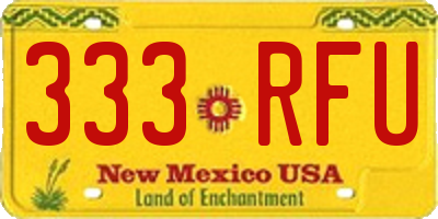 NM license plate 333RFU