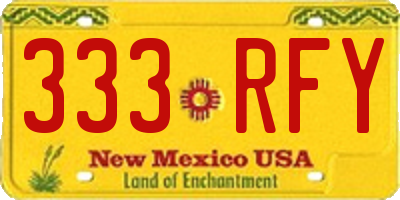 NM license plate 333RFY