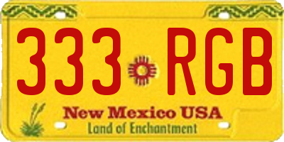 NM license plate 333RGB