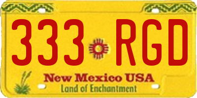 NM license plate 333RGD