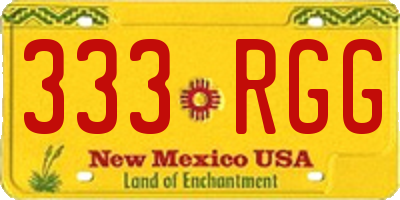NM license plate 333RGG