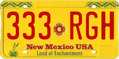 NM license plate 333RGH
