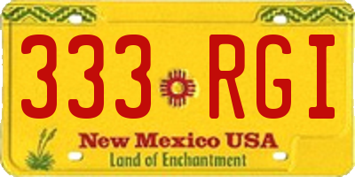 NM license plate 333RGI
