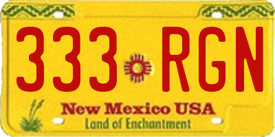 NM license plate 333RGN