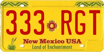 NM license plate 333RGT