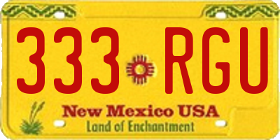 NM license plate 333RGU