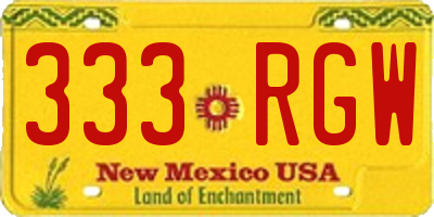 NM license plate 333RGW