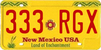 NM license plate 333RGX