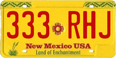 NM license plate 333RHJ