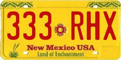 NM license plate 333RHX
