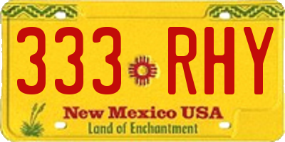 NM license plate 333RHY