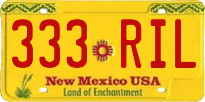 NM license plate 333RIL