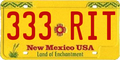 NM license plate 333RIT