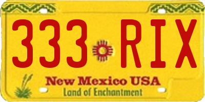 NM license plate 333RIX