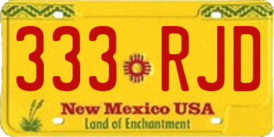 NM license plate 333RJD