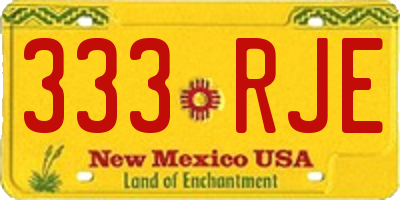 NM license plate 333RJE