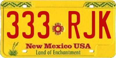 NM license plate 333RJK