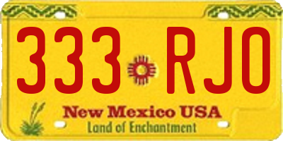NM license plate 333RJO