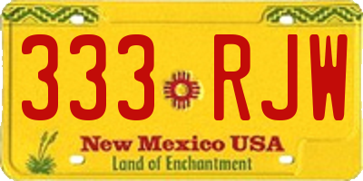 NM license plate 333RJW