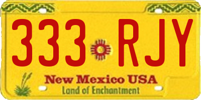 NM license plate 333RJY