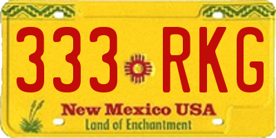 NM license plate 333RKG