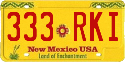 NM license plate 333RKI