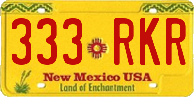 NM license plate 333RKR