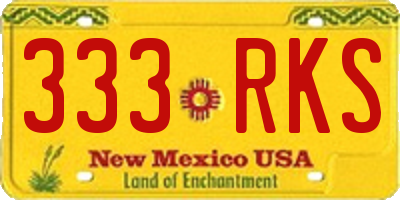 NM license plate 333RKS